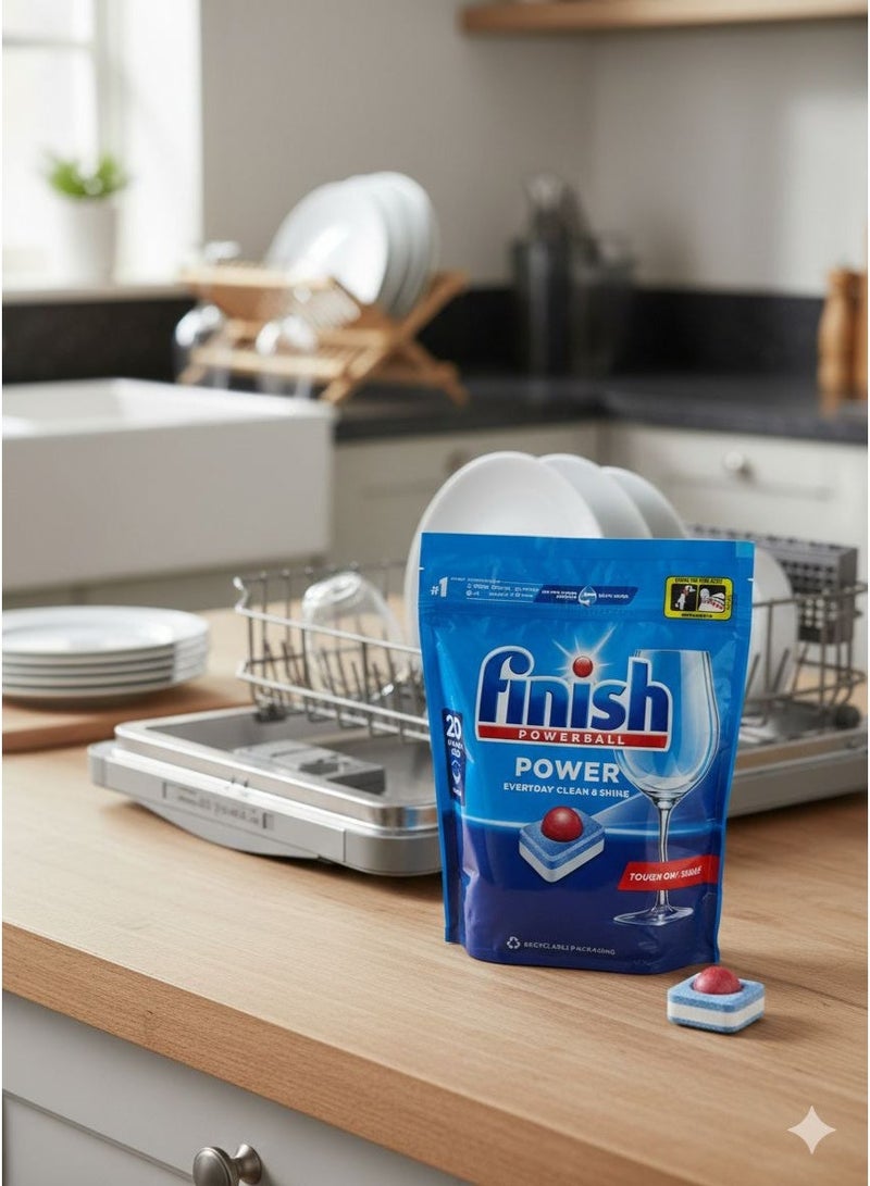 فنيش أقراص بقوة الكلور، 0% رواسب، يزيل أصعب أنواع الدهون، ٢٠ قرص - Image 2